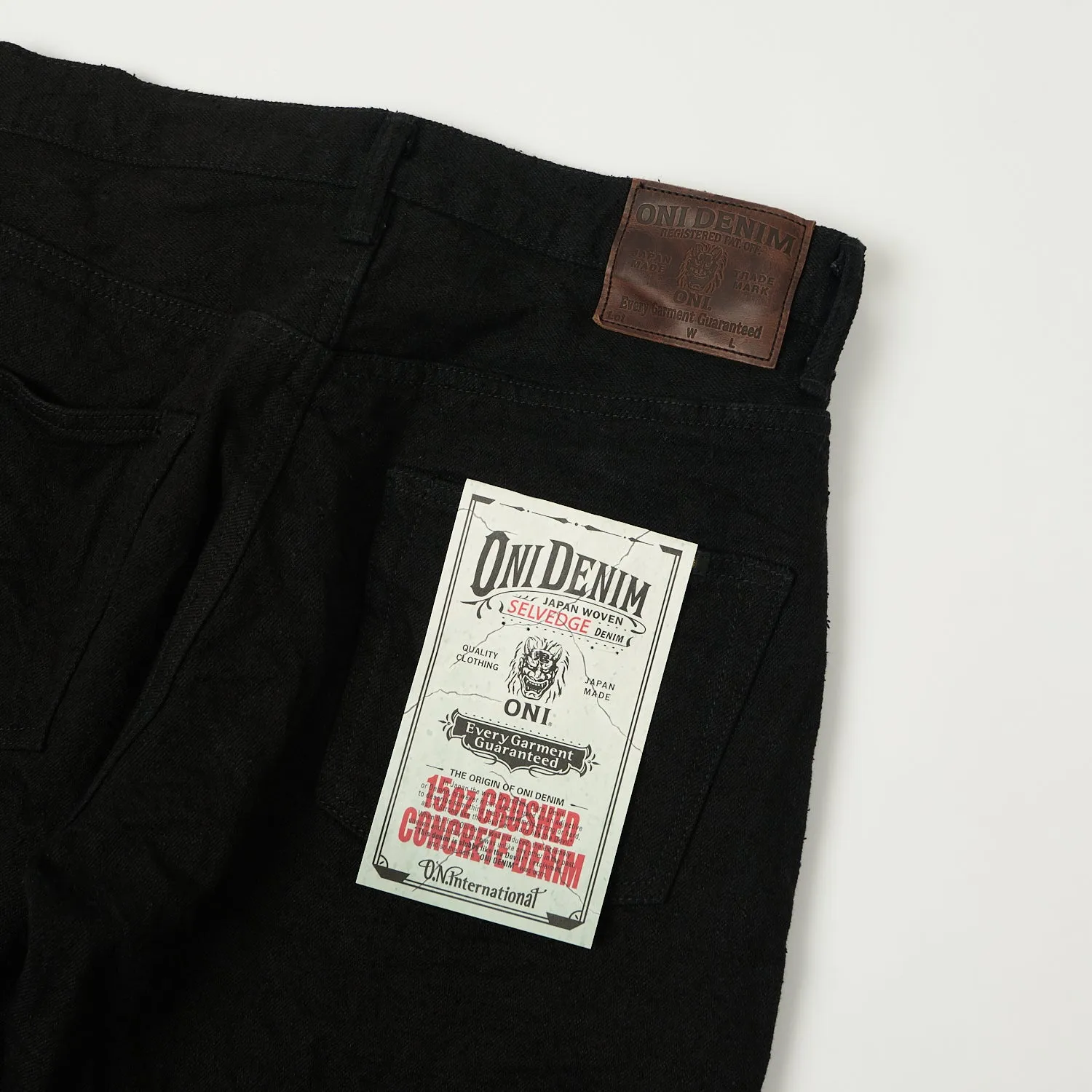 ONI Denim 222-CCDBKBK 'Crushed Concrete Denim' 15oz Extra Wide Straight Jean - Black sold by Son of a Stag product image thumbnail 2