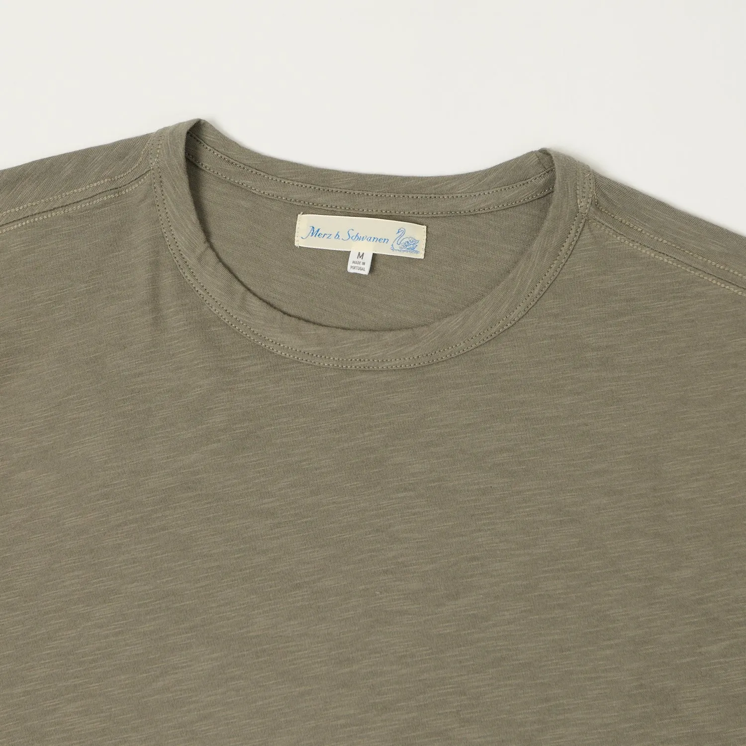 Merz b. Schwanen 'Good Basics' SCT04 Pima Slub Cotton Tee - Vintage Army sold by Son of a Stag product image thumbnail 2