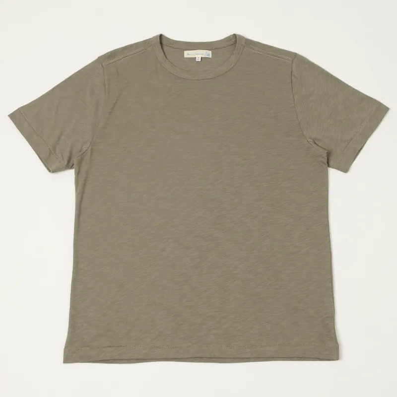 Merz b. Schwanen 'Good Basics' SCT04 Pima Slub Cotton Tee - Vintage Army made by Merz B. Schwanen