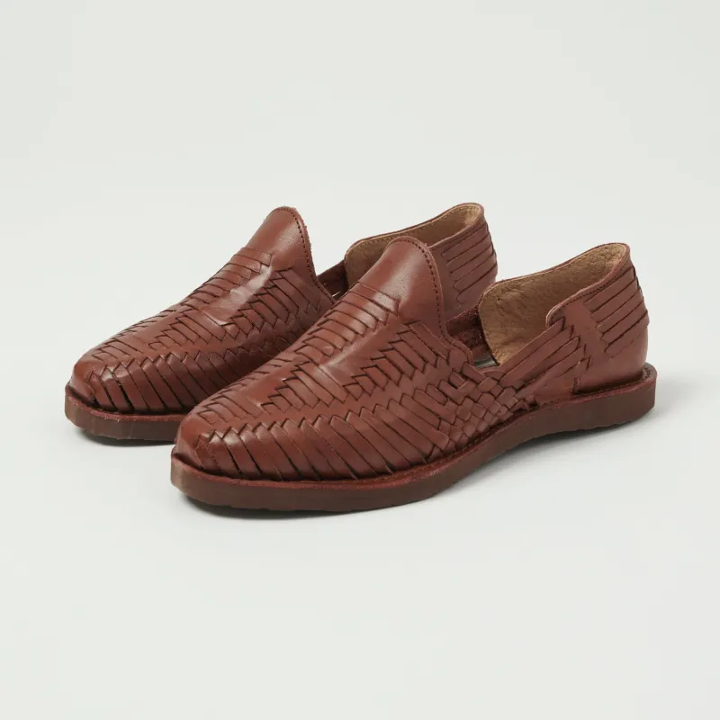 Chamula Cancun Woven Huarache Shoe - Brown made by Chamula