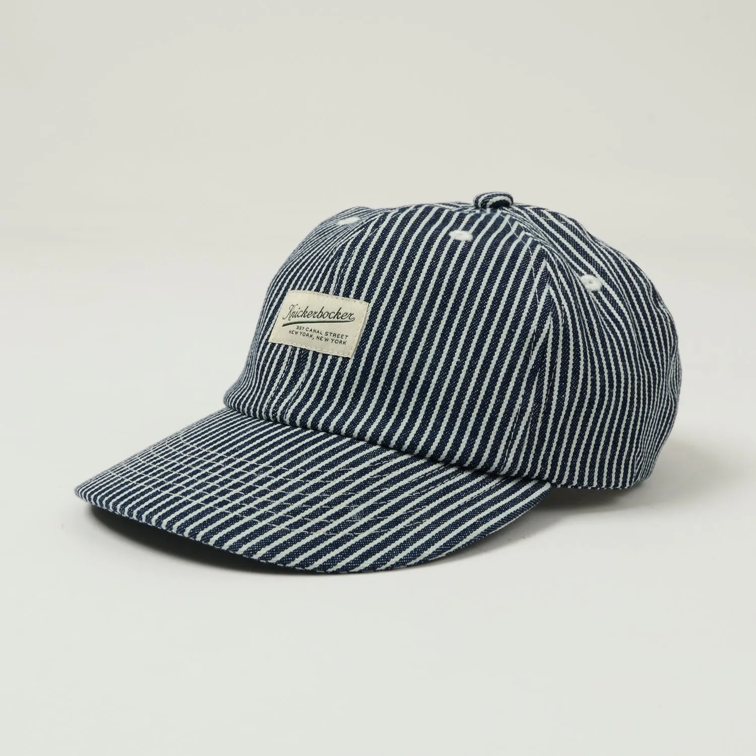 Knickerbocker Pacific Denim Cap - Indigo Stripe sold by Son of a Stag