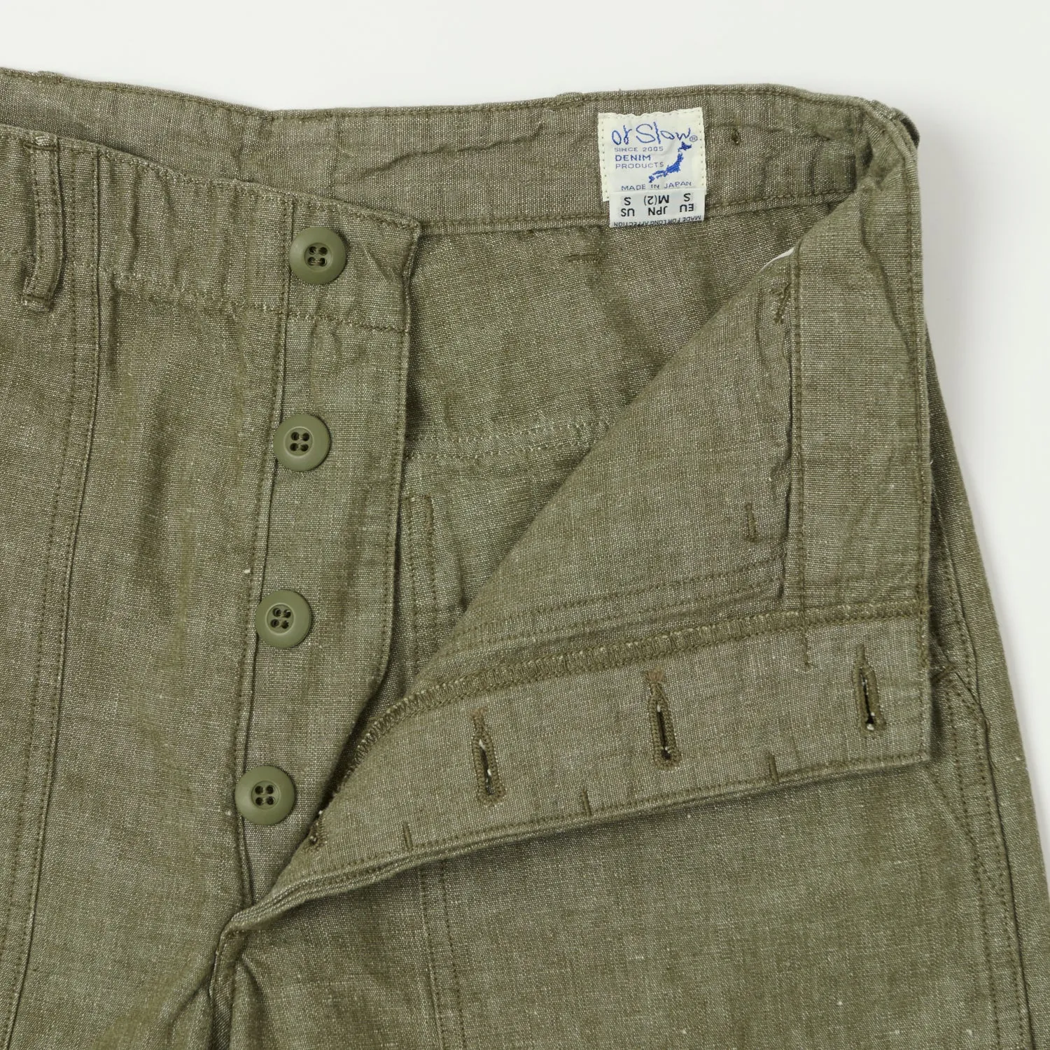 orSlow U.S. Army Chambray Fatigue Pants - Dusty Olive sold by Son of a Stag product image thumbnail 3