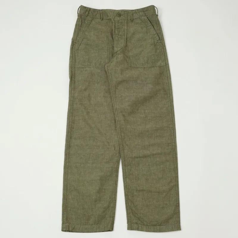 orSlow U.S. Army Chambray Fatigue Pants - Dusty Olive sold by Son of a Stag