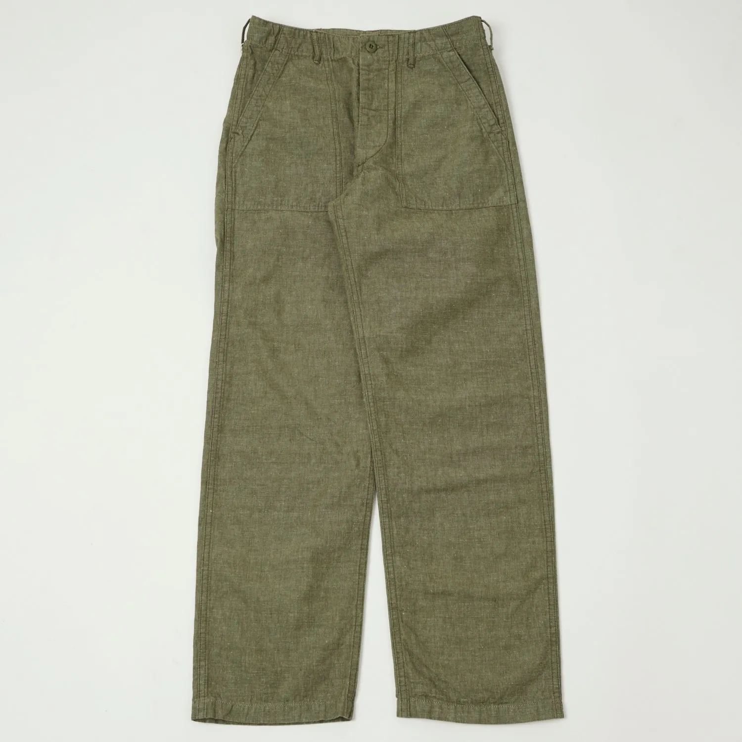 orSlow U.S. Army Chambray Fatigue Pants - Dusty Olive sold by Son of a Stag