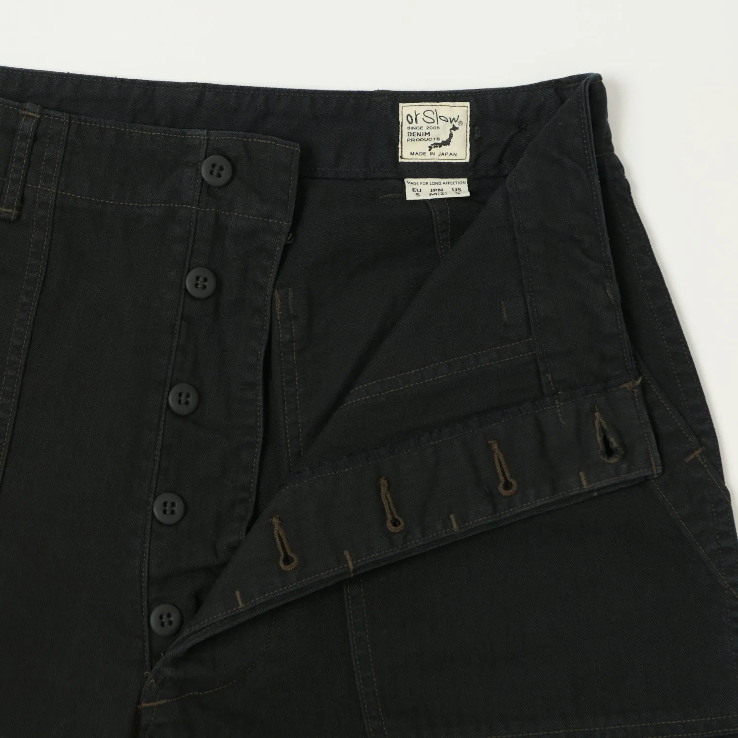 orSlow Herringbone Twill Lightweight Fatigue Pants - Black sold by Son of a Stag product image thumbnail 3