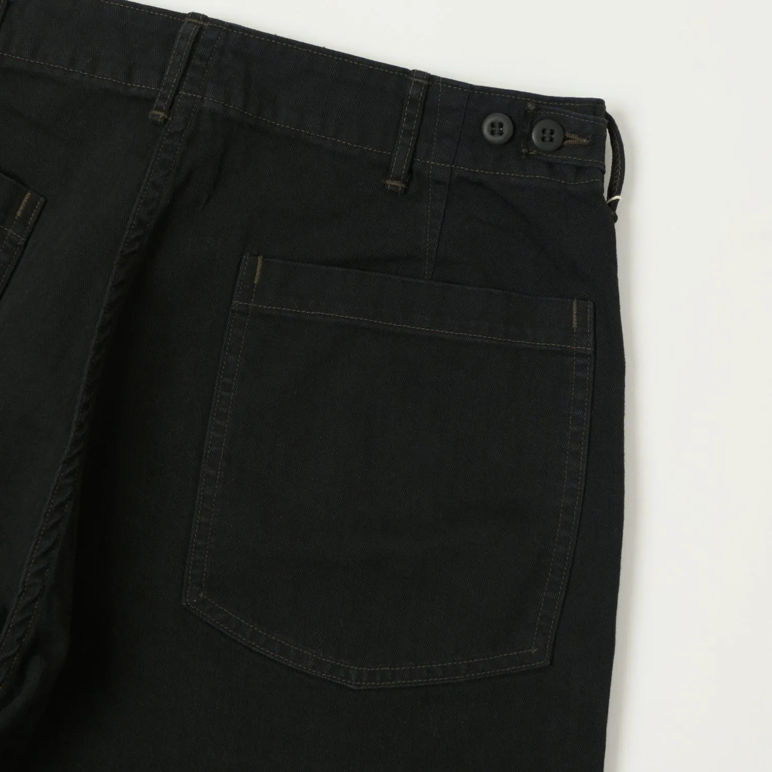 orSlow Herringbone Twill Lightweight Fatigue Pants - Black sold by Son of a Stag product image thumbnail 2