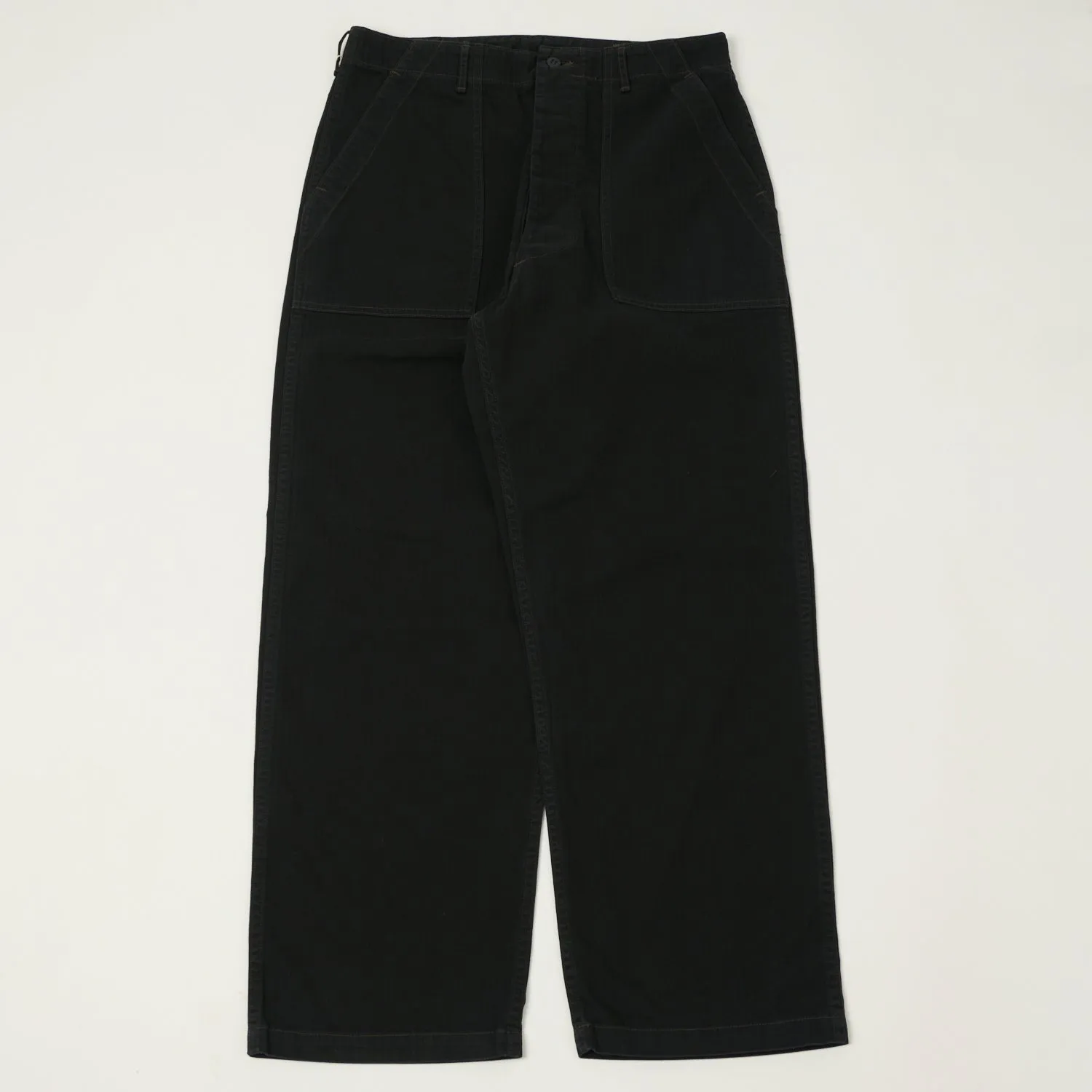 orSlow Herringbone Twill Lightweight Fatigue Pants - Black sold by Son of a Stag