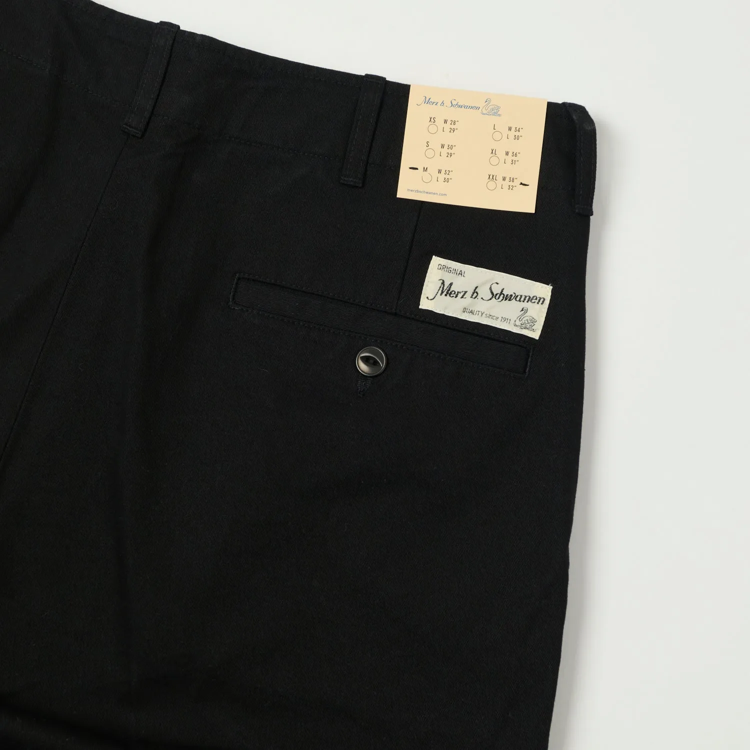 Merz b. Schwanen 'Good Basics' Organic Cotton Twill Chinos - Deep Black sold by Son of a Stag product image thumbnail 2