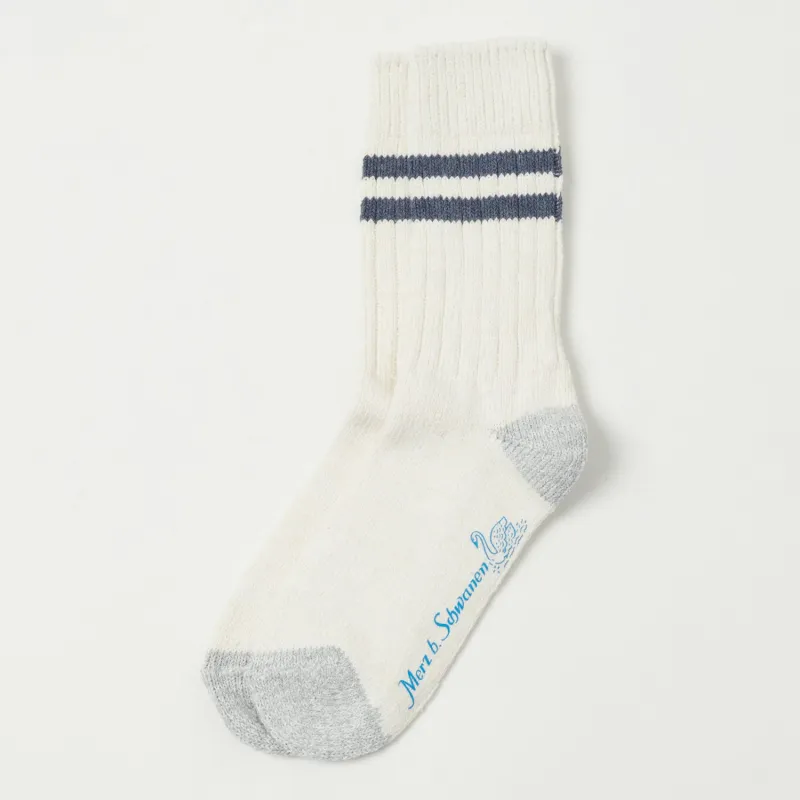 Merz b. Schwanen GS05 Stripe Sock - Nature/Denim Blue made by Merz B. Schwanen