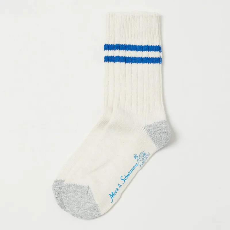 Merz b. Schwanen GS05 Stripe Sock - Nature/Swan Blue made by Merz B. Schwanen