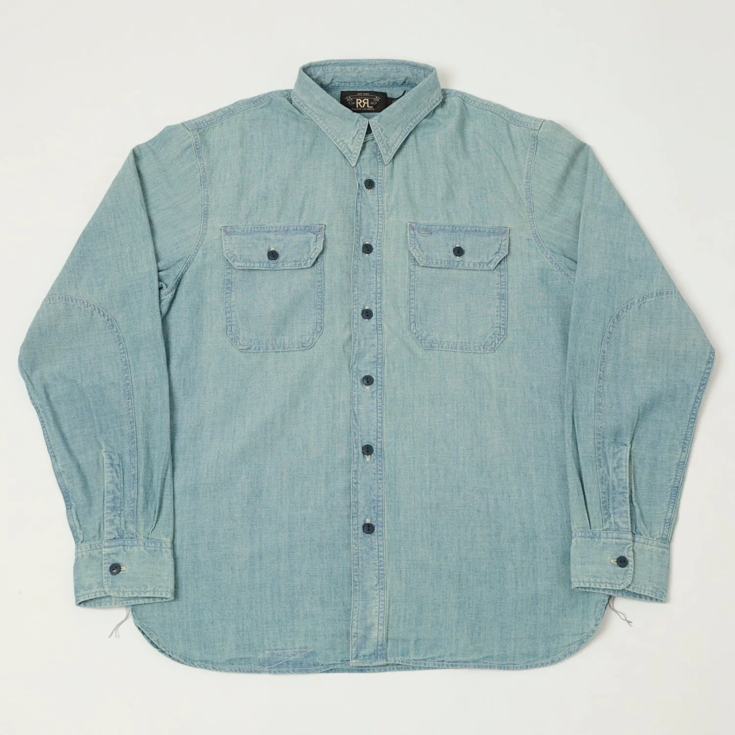 RRL Indigo Chambray Workshirt - Medium Wash sold by Son of a Stag