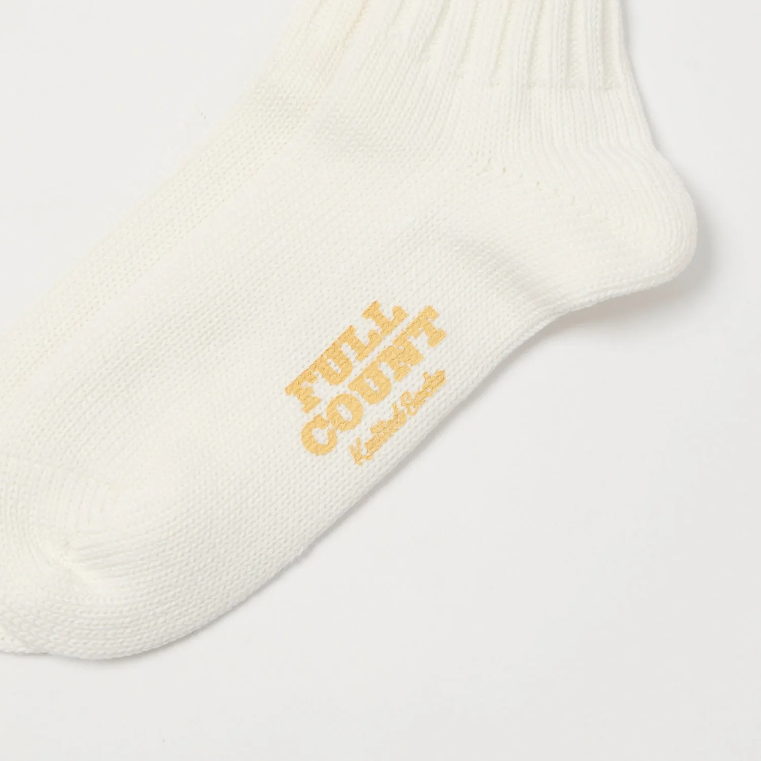 FULLCOUNT All Cotton Knit Ribbed Sock - White/Orange/Blue sold by Son of a Stag product image thumbnail 2