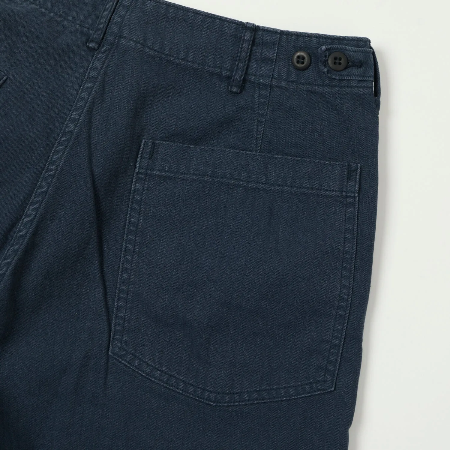 orSlow Herringbone Twill Fatigue Shorts - Navy sold by Son of a Stag product image thumbnail 2
