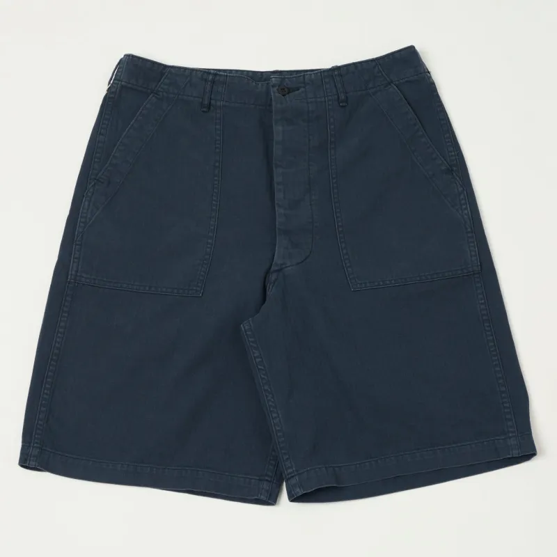 orSlow Herringbone Twill Fatigue Shorts - Navy sold by Son of a Stag