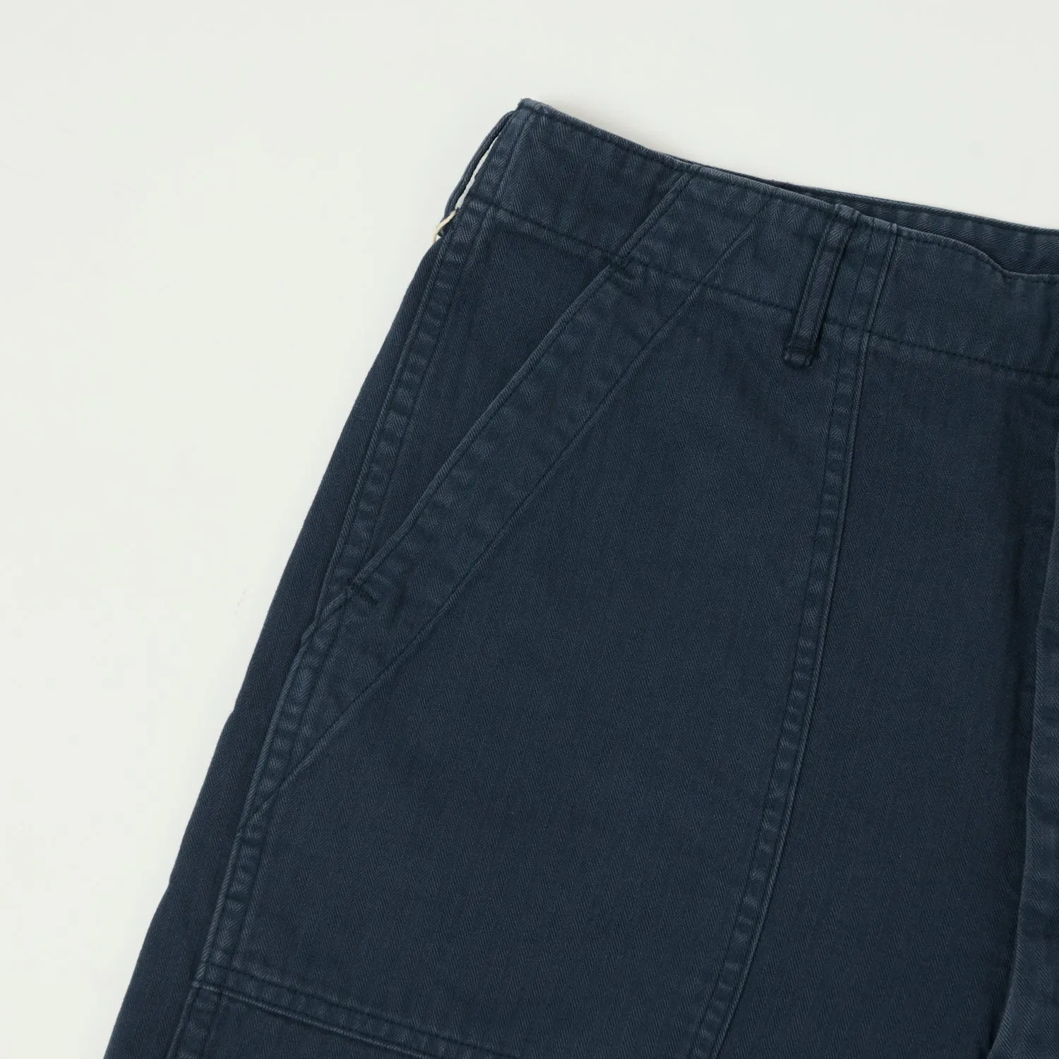 orSlow Herringbone Twill Fatigue Shorts - Navy sold by Son of a Stag product image thumbnail 3