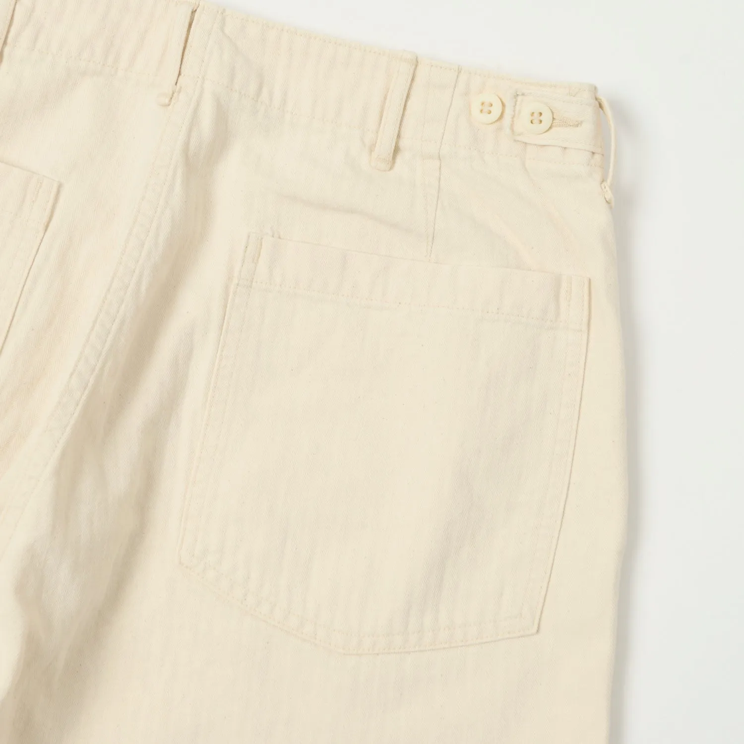 orSlow Herringbone Twill Lightweight Fatigue Pants - Ecru sold by Son of a Stag product image thumbnail 2