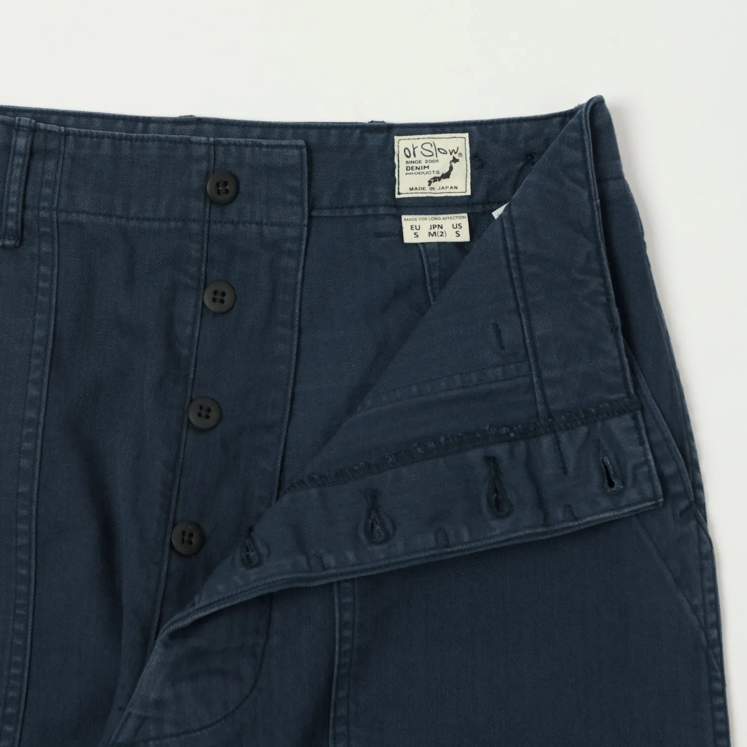 orSlow Herringbone Twill Lightweight Fatigue Pants - Navy sold by Son of a Stag product image thumbnail 4