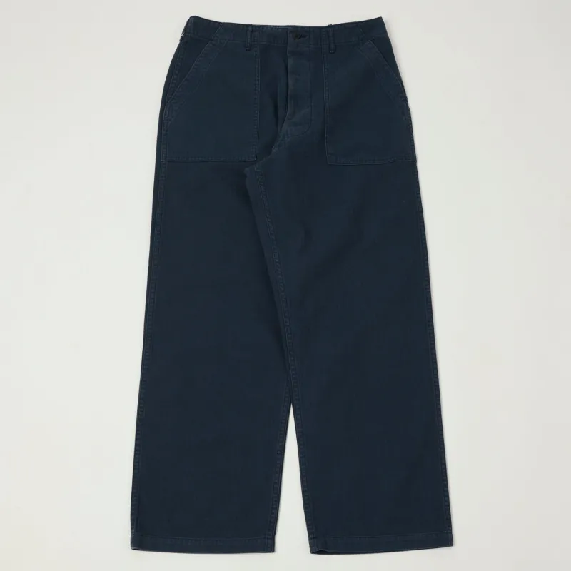 orSlow Herringbone Twill Lightweight Fatigue Pants - Navy sold by Son of a Stag