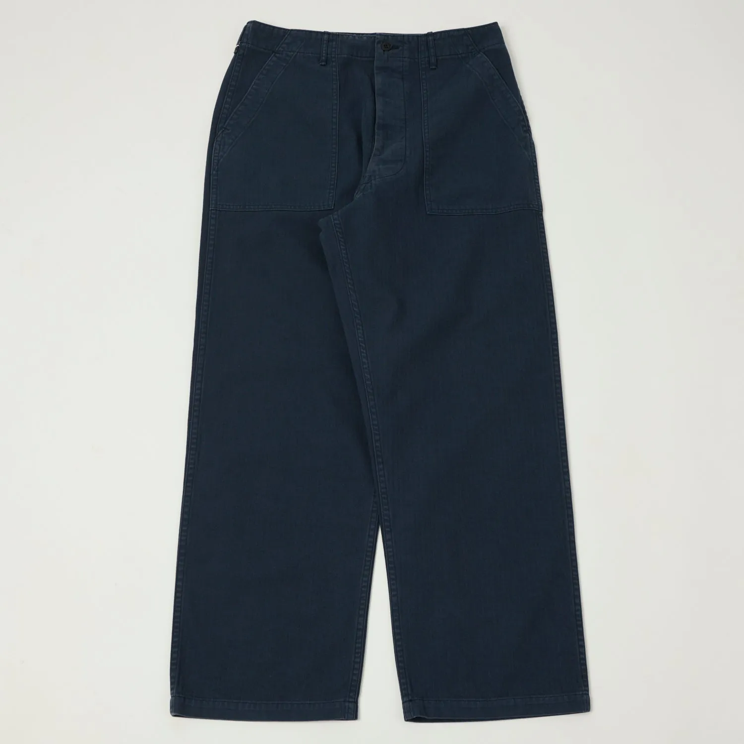 orSlow Herringbone Twill Lightweight Fatigue Pants - Navy sold by Son of a Stag