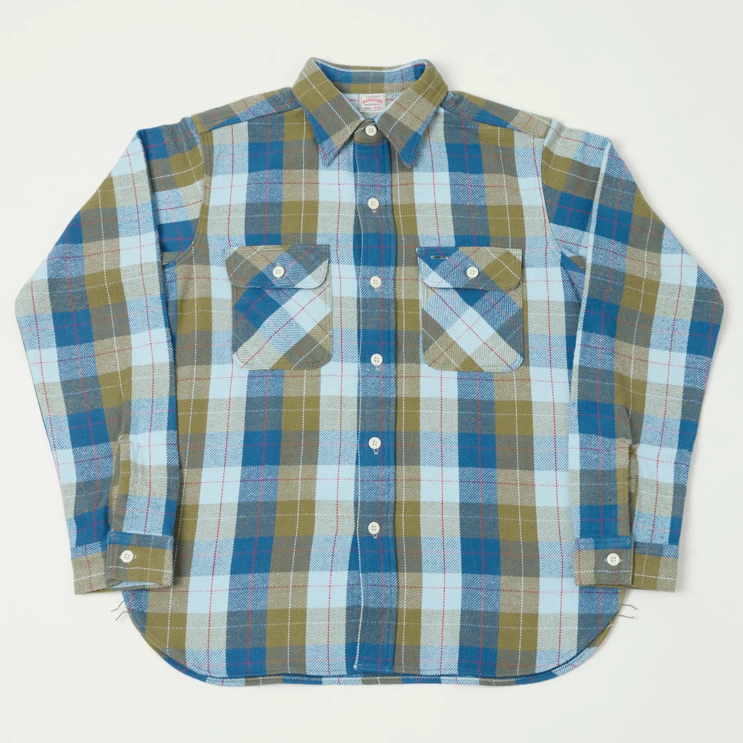 Warehouse & Co 3104 Plaid Flannel Shirt - Blue/Khaki sold by Son of a Stag