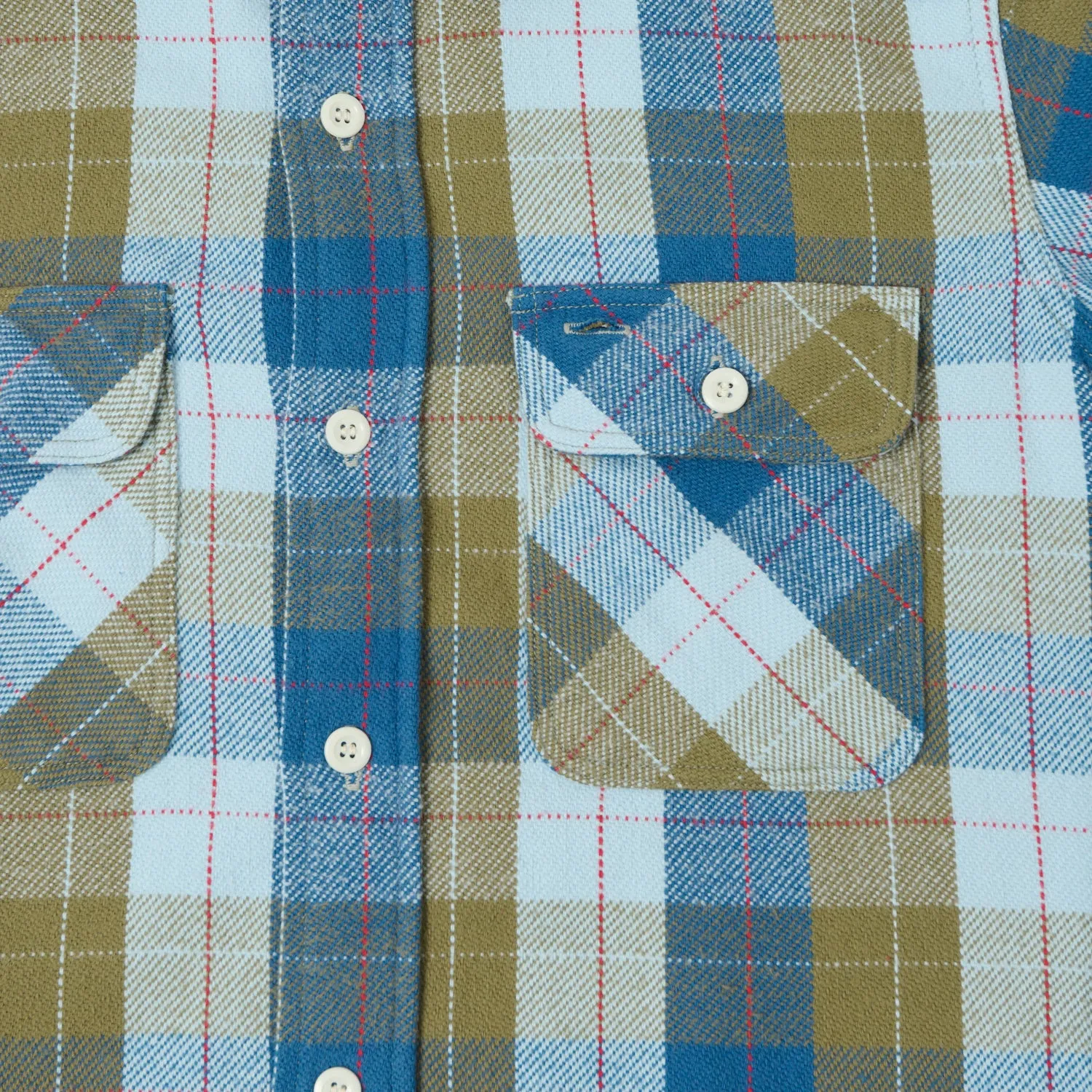 Warehouse & Co 3104 Plaid Flannel Shirt - Blue/Khaki sold by Son of a Stag product image thumbnail 4