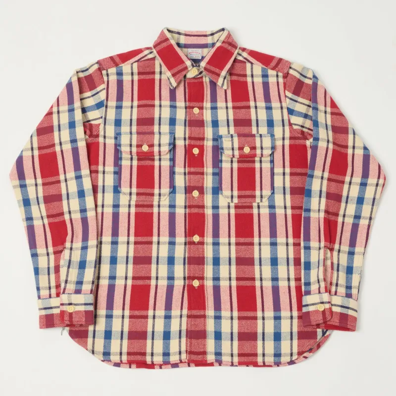 Warehouse & Co 3104 Plaid Flannel Shirt - Red/Blue made by WAREHOUSE & CO.