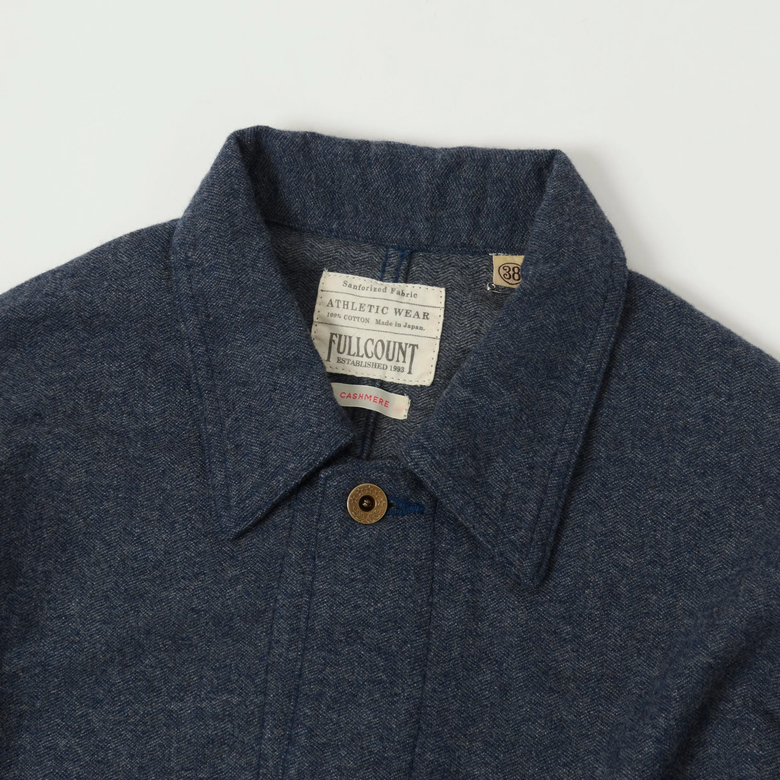 FULLCOUNT 2015 Wool/Cashmere Lightweight Overshirt - Navy sold by Son of a Stag product image thumbnail 2