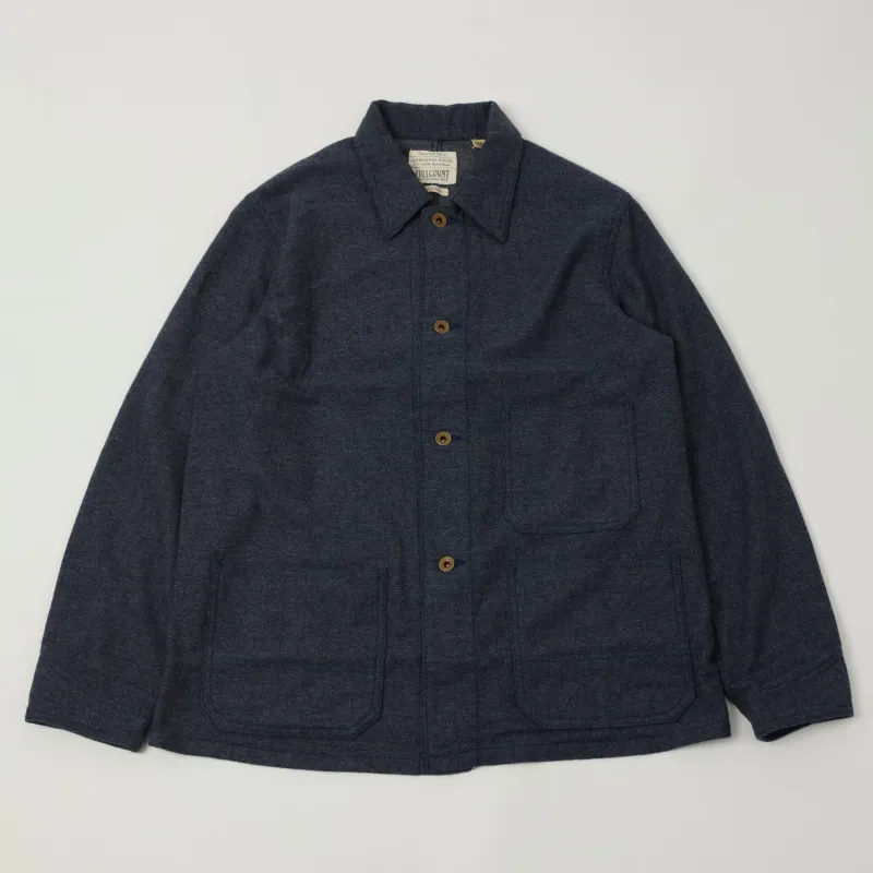 FULLCOUNT 2015 Wool/Cashmere Lightweight Overshirt - Navy sold by Son of a Stag
