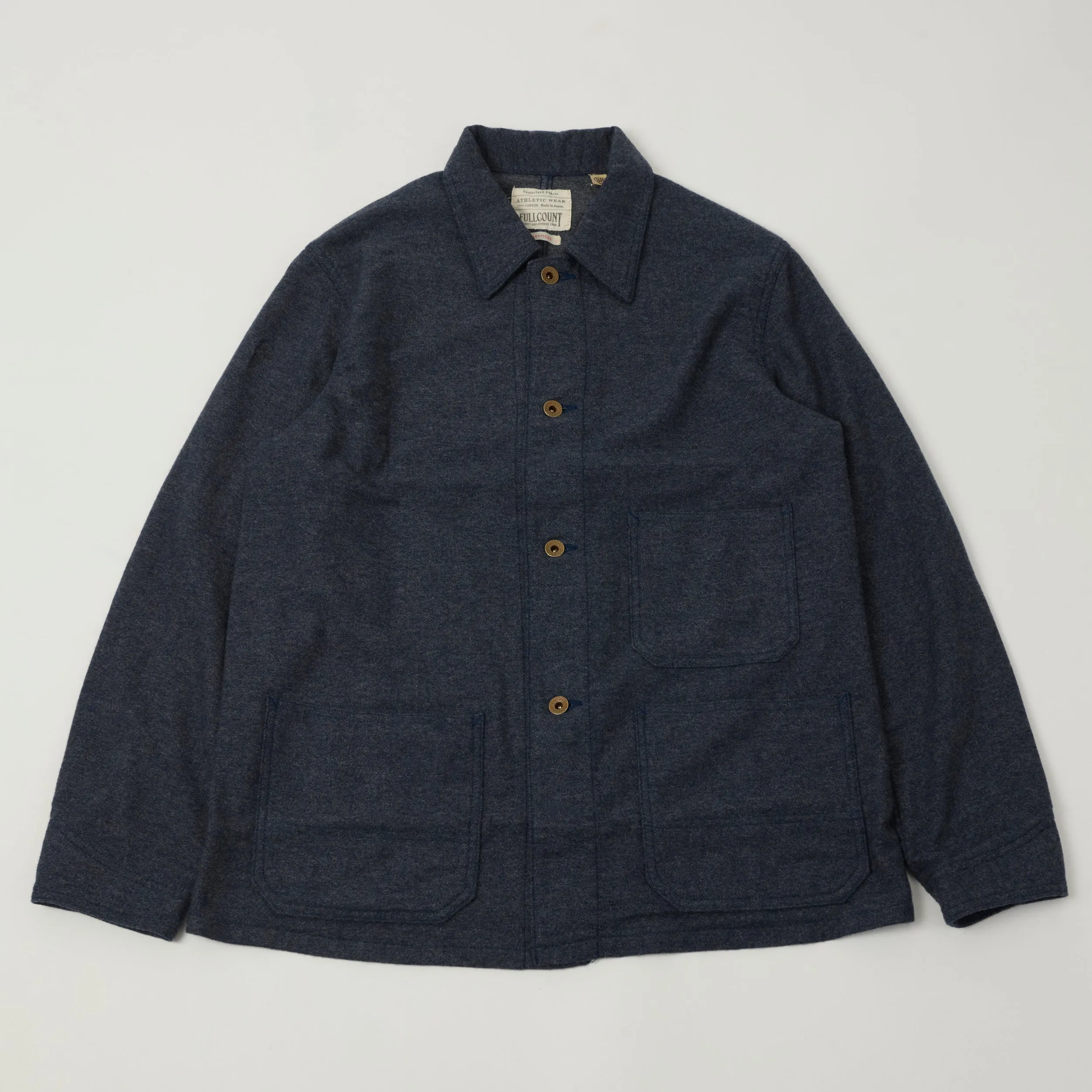 FULLCOUNT 2015 Wool/Cashmere Lightweight Overshirt - Navy sold by Son of a Stag