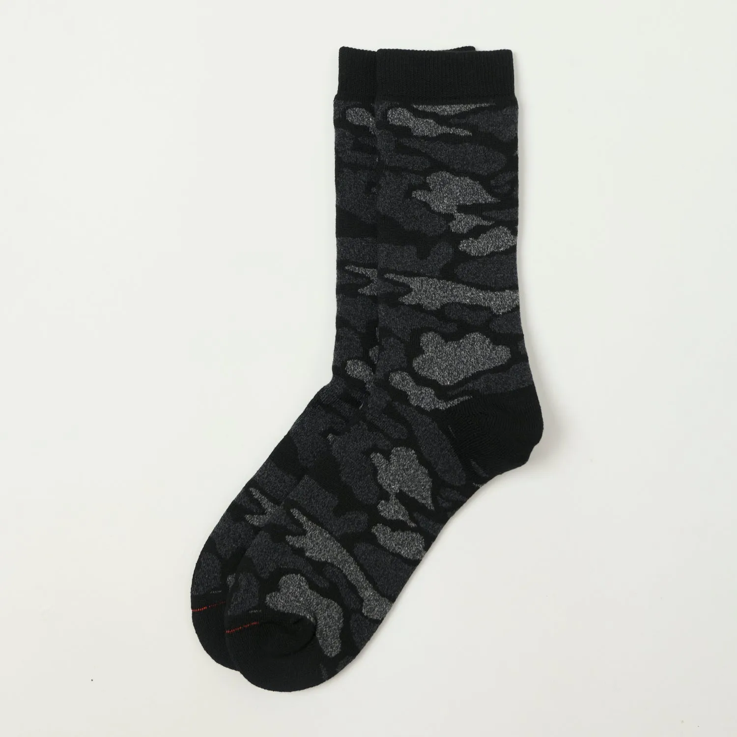 RoToTo Pile Camo Crew Sock - Black sold by Son of a Stag
