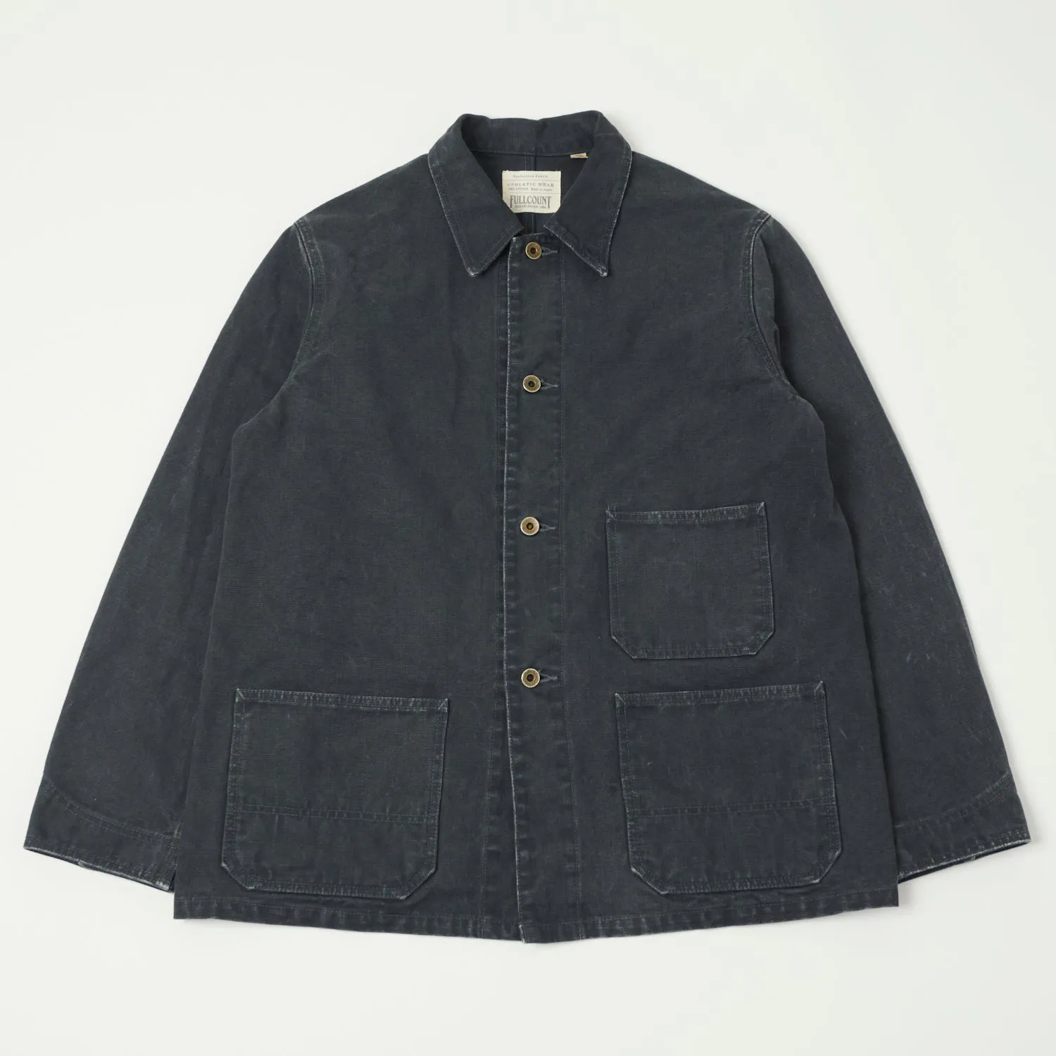 FULLCOUNT 2015 Sulfur Dye Heavy Oxford Chore Jacket - Black sold by Son of a Stag