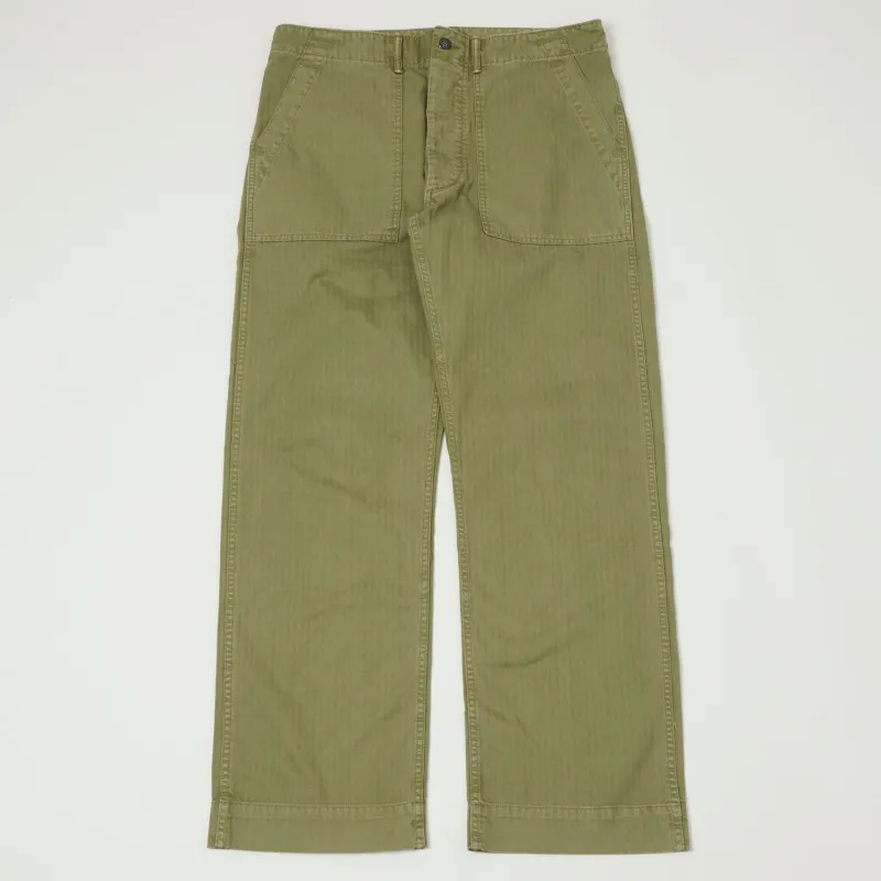 RRL Herringbone Army Trouser - Brewster Green made by RRL