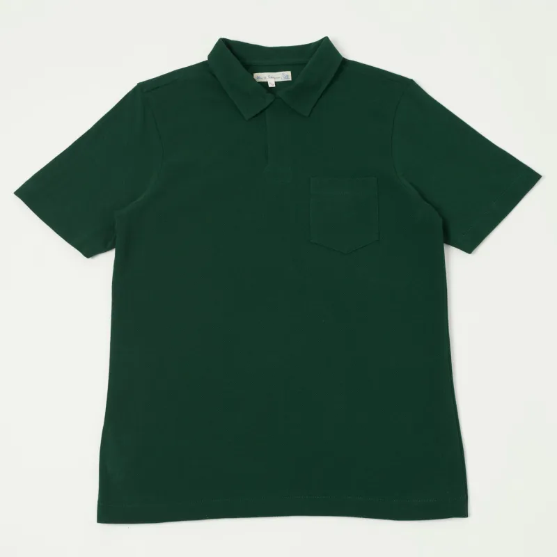 Merz b. Schwanen 2PKPL Pocket Polo Shirt - Classic Green sold by Son of a Stag