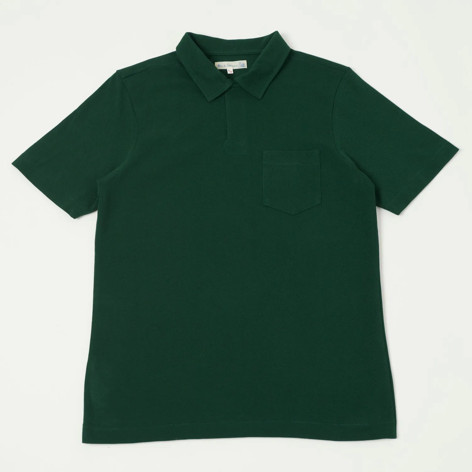 Merz b. Schwanen 2PKPL Pocket Polo Shirt - Classic Green sold by Son of a Stag