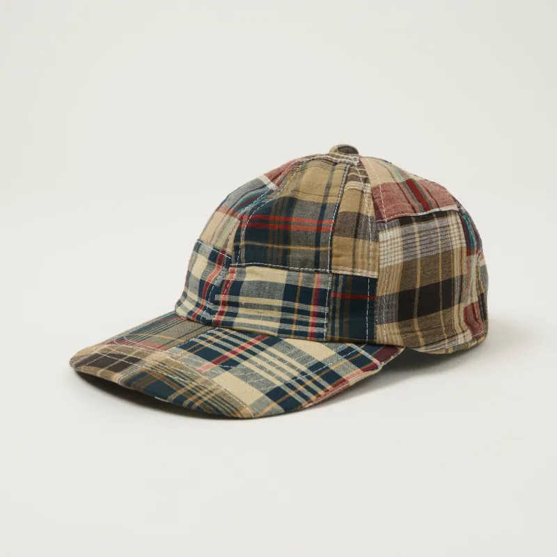 Beams Plus 6-Panel Patchwork Madras Baseball Cap - Brown made by BEAMS PLUS