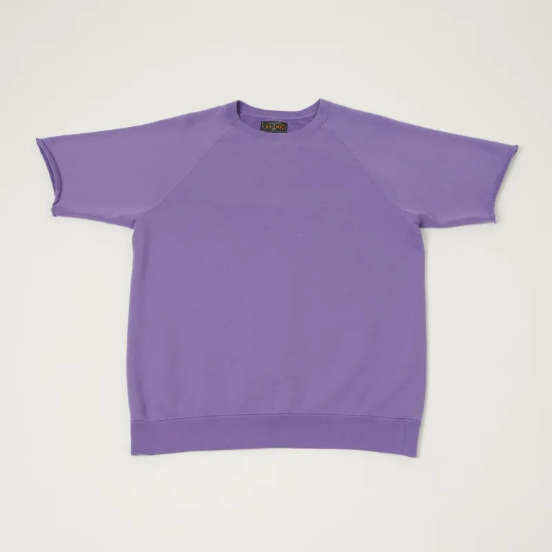 Beams Plus Cut Off Sleeve Raglan Sweatshirt - Purple sold by Son of a Stag