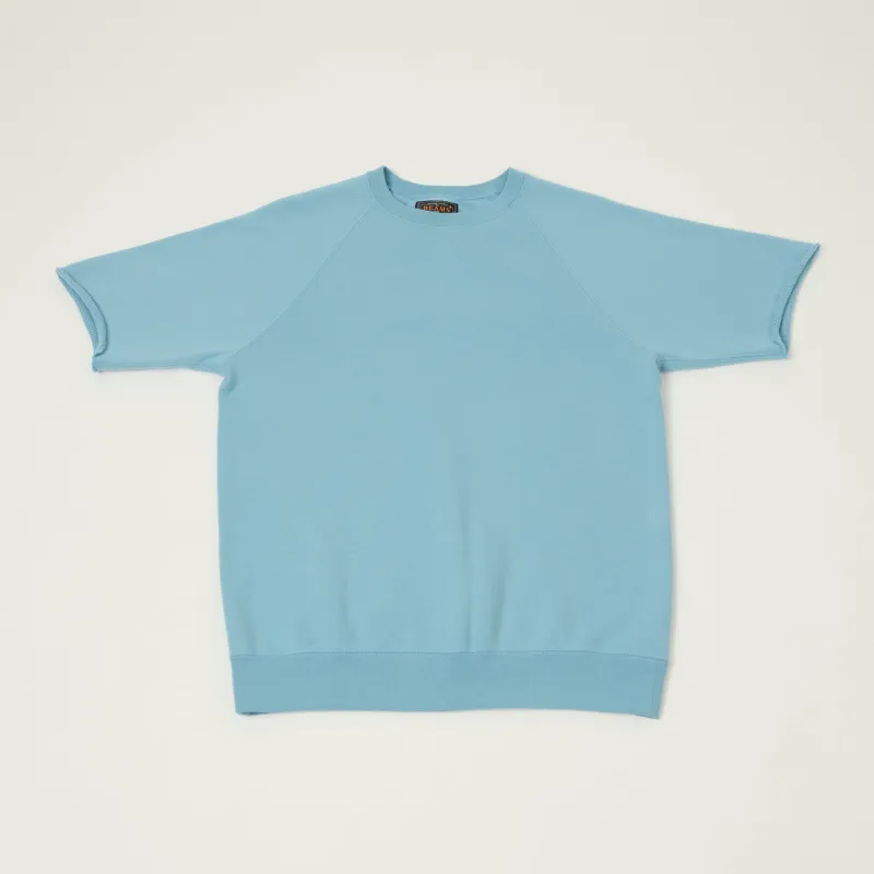 Beams Plus Cut Off Sleeve Raglan Sweatshirt - Sax made by BEAMS PLUS