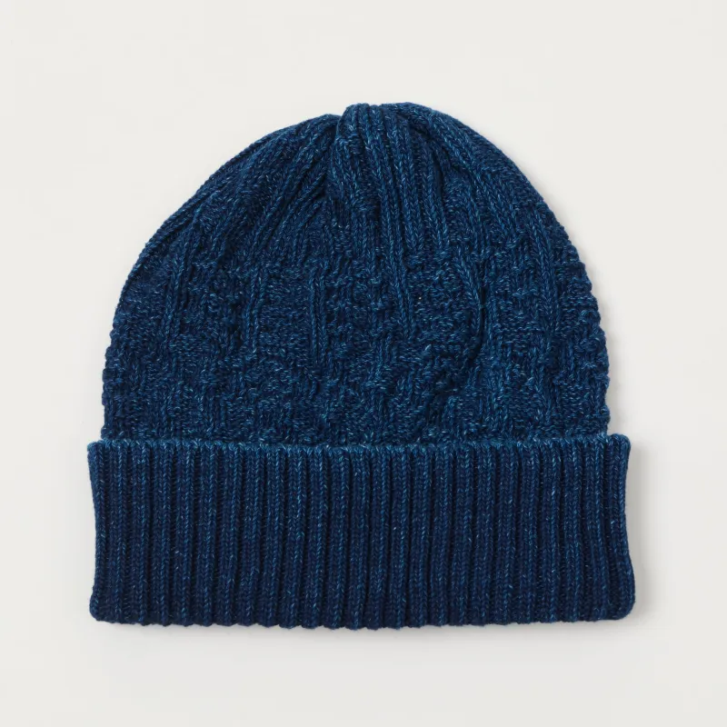 Beams Plus Cable Knit Watch Cap - Dark Indigo made by BEAMS PLUS