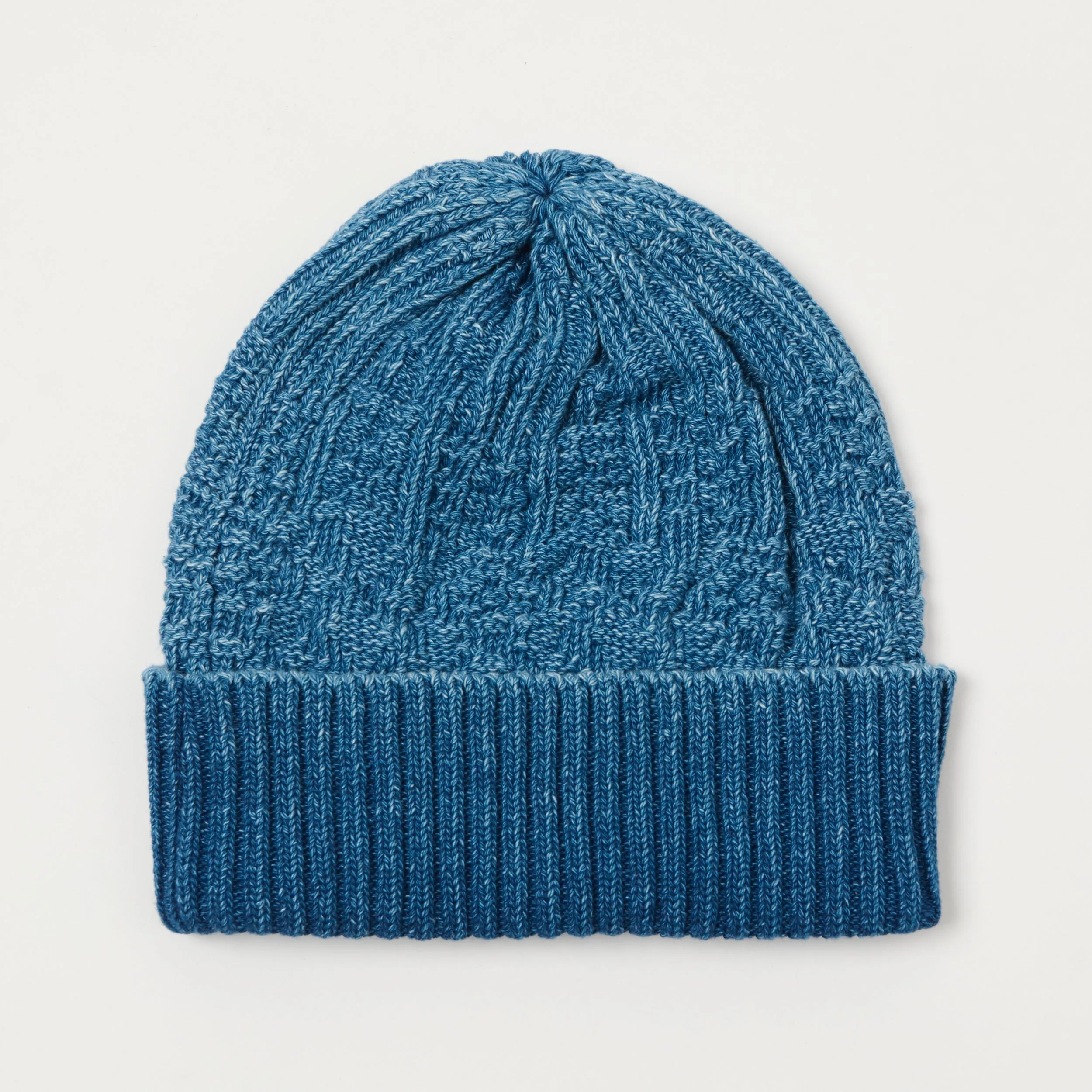 Beams Plus Cable Knit Watch Cap - Light Indigo sold by Son of a Stag