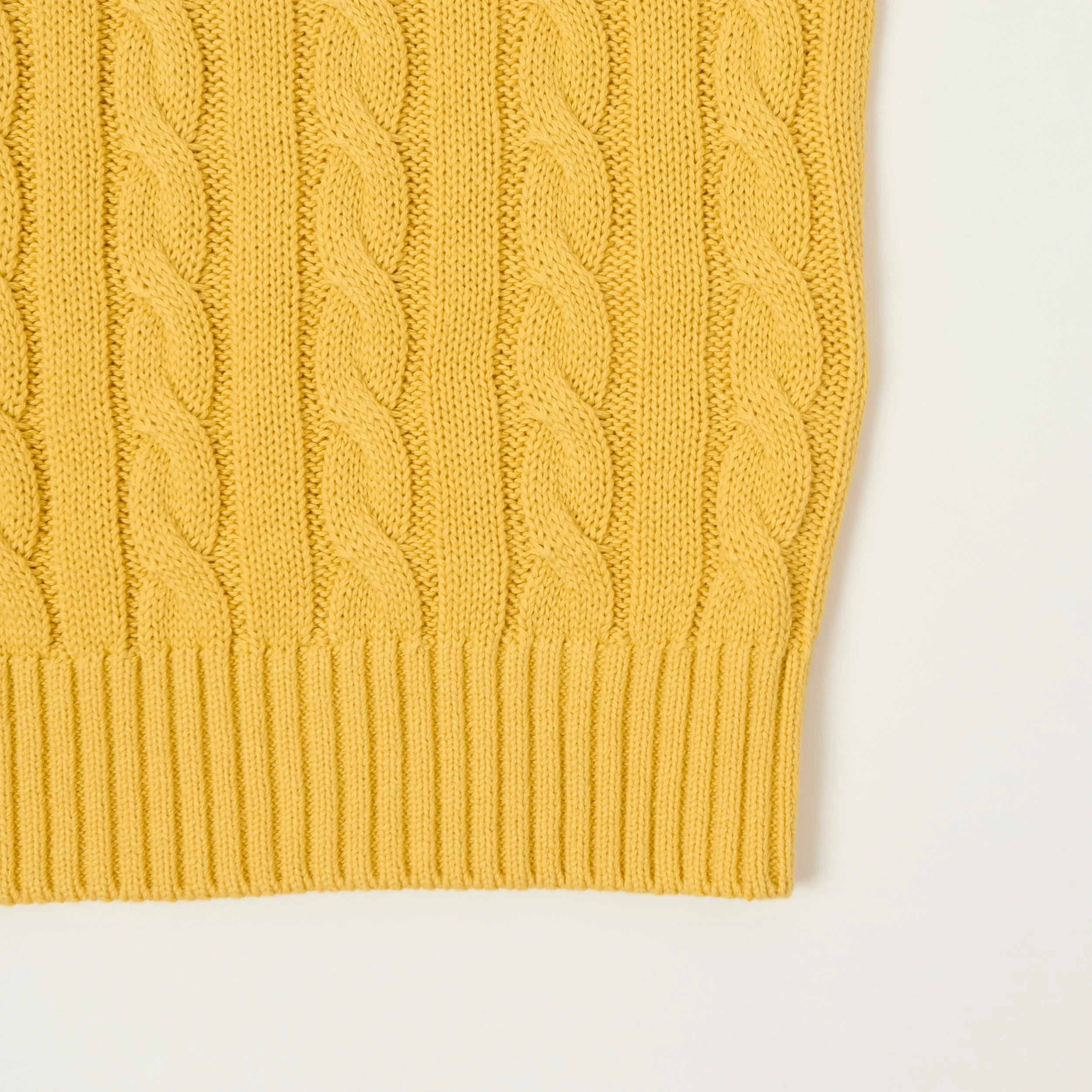 Beams Plus Cable Knit Vest - Yellow sold by Son of a Stag product image thumbnail 3