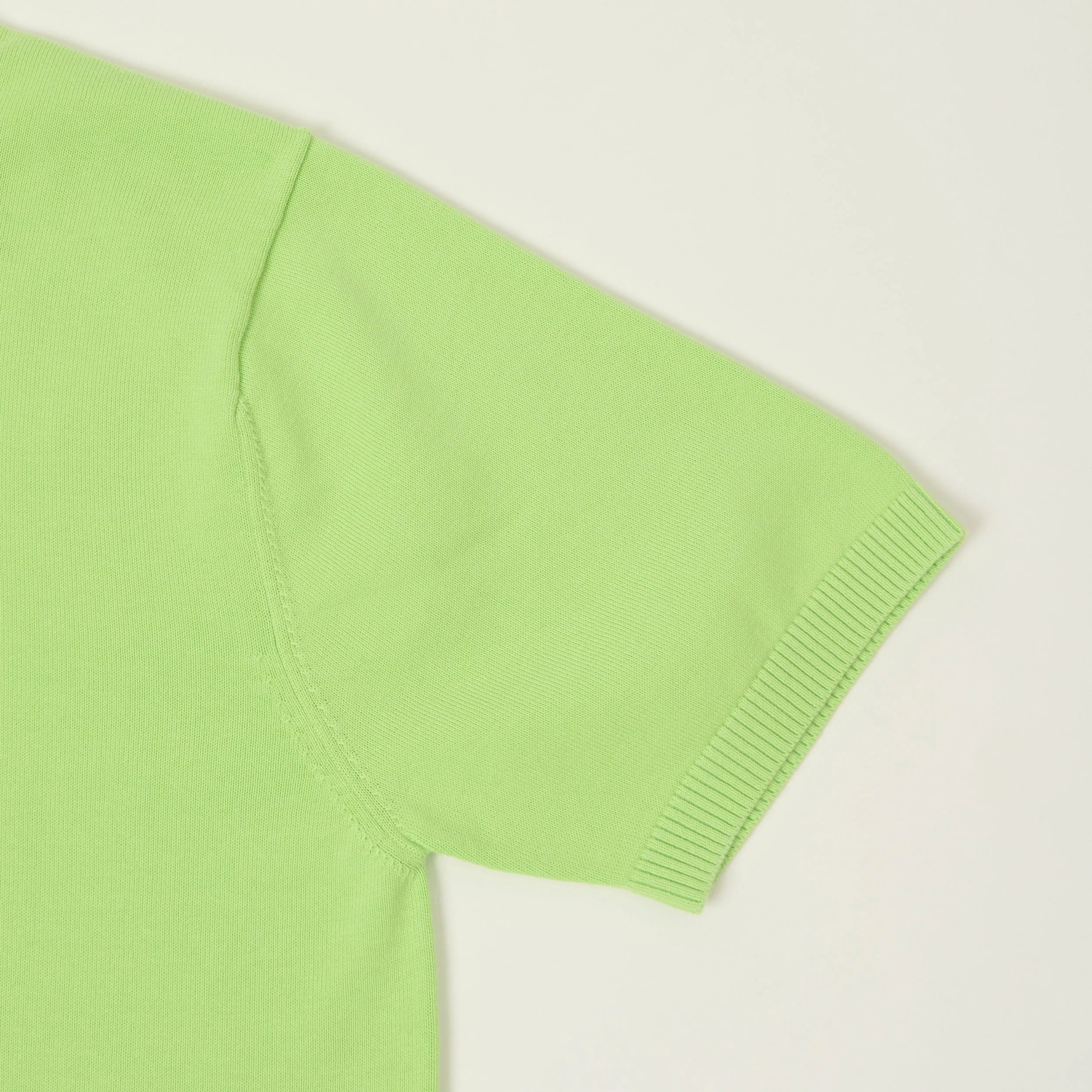 Beams Plus Lightweight Knit Polo Shirt - Light Green sold by Son of a Stag product image thumbnail 3