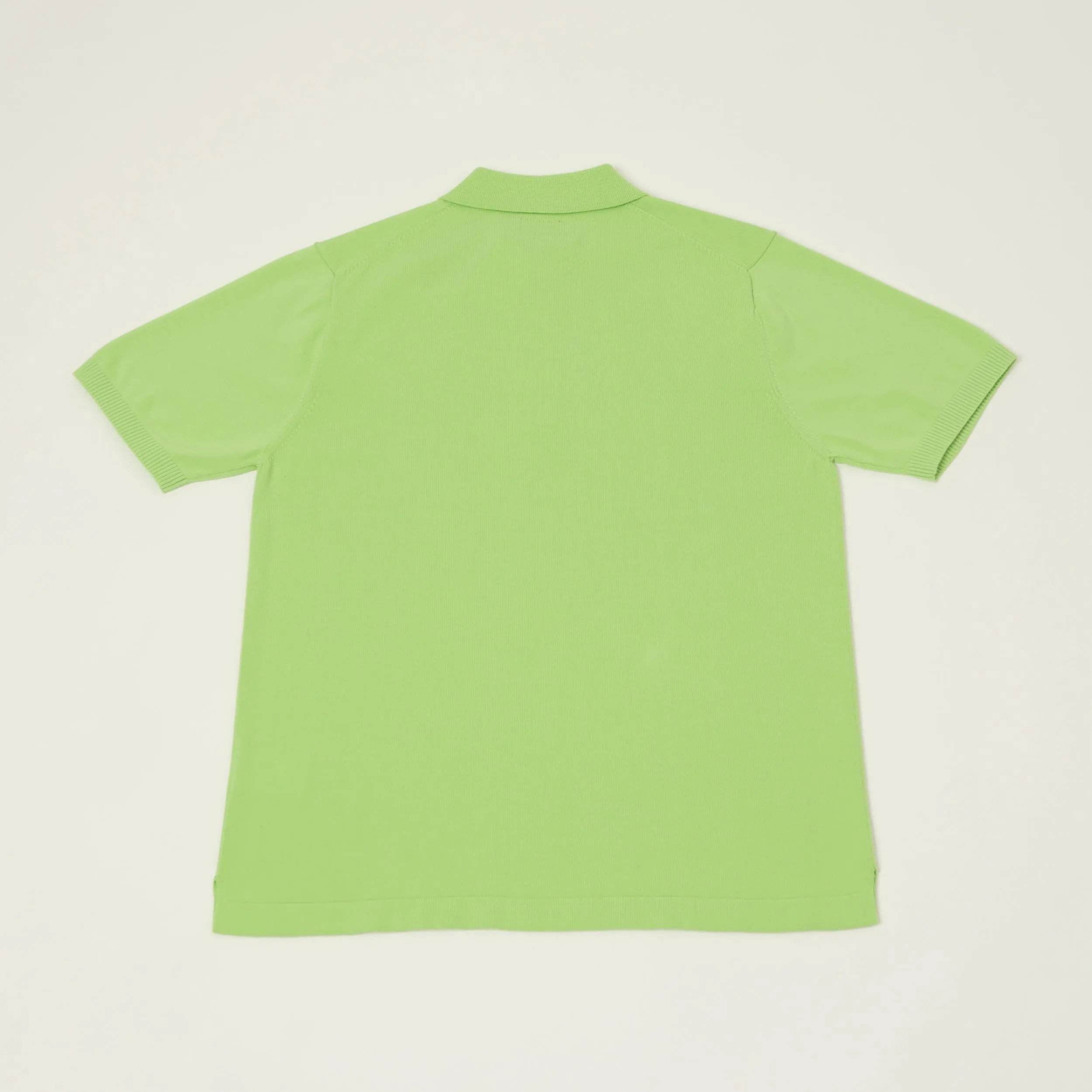 Beams Plus Lightweight Knit Polo Shirt - Light Green sold by Son of a Stag product image thumbnail 5