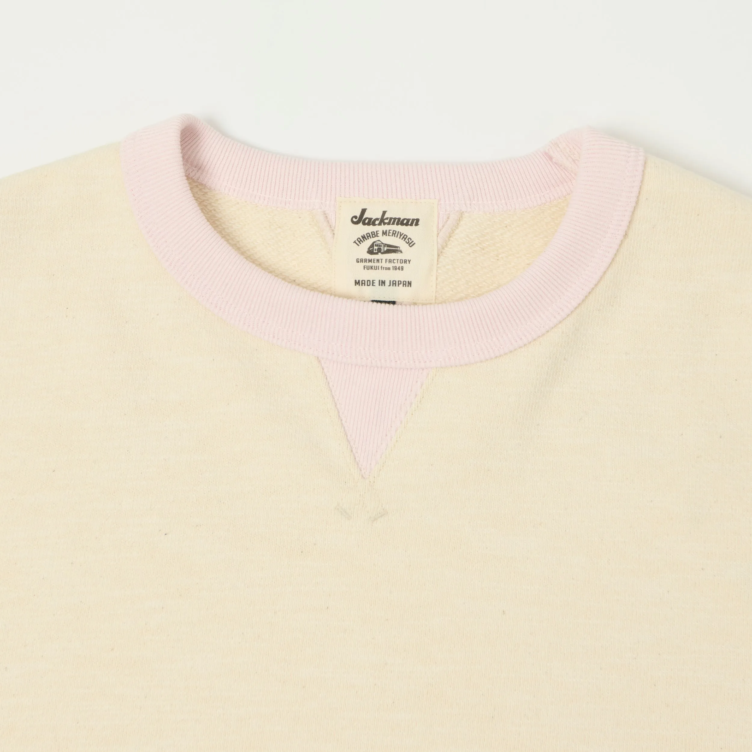 Jackman GG Crewneck Sweatshirt - Ecru/Pink sold by Son of a Stag product image thumbnail 2