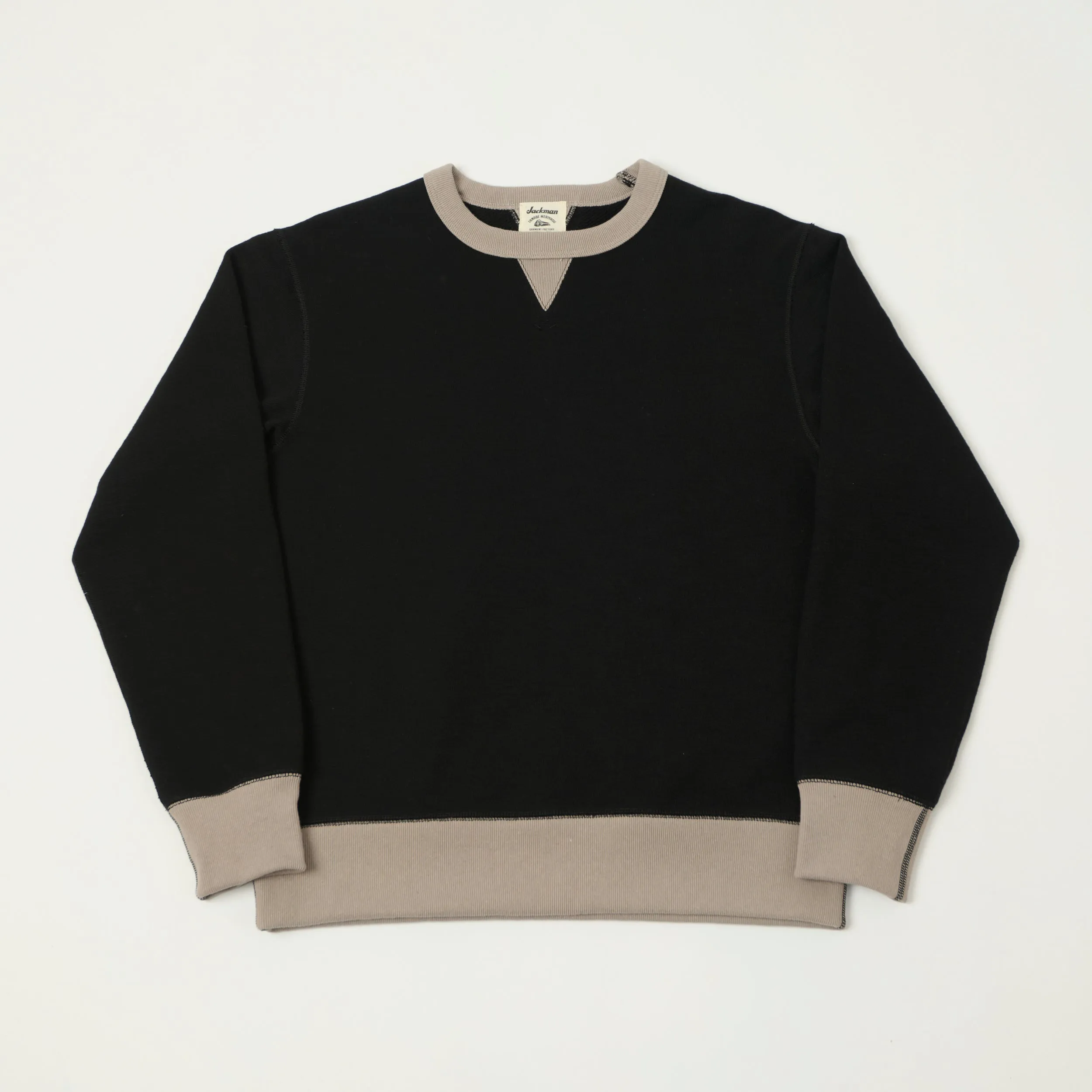 Jackman GG Crewneck Sweatshirt - Black/Grey sold by Son of a Stag