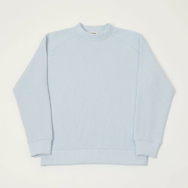 Jackman Midneck Waffle Sweatshirt - Ice Blue made by Jackman