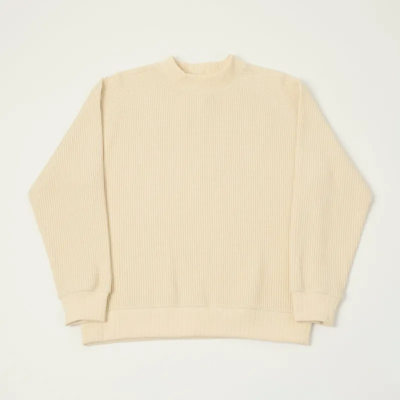 Jackman Midneck Waffle Sweatshirt - Ecru made by Jackman