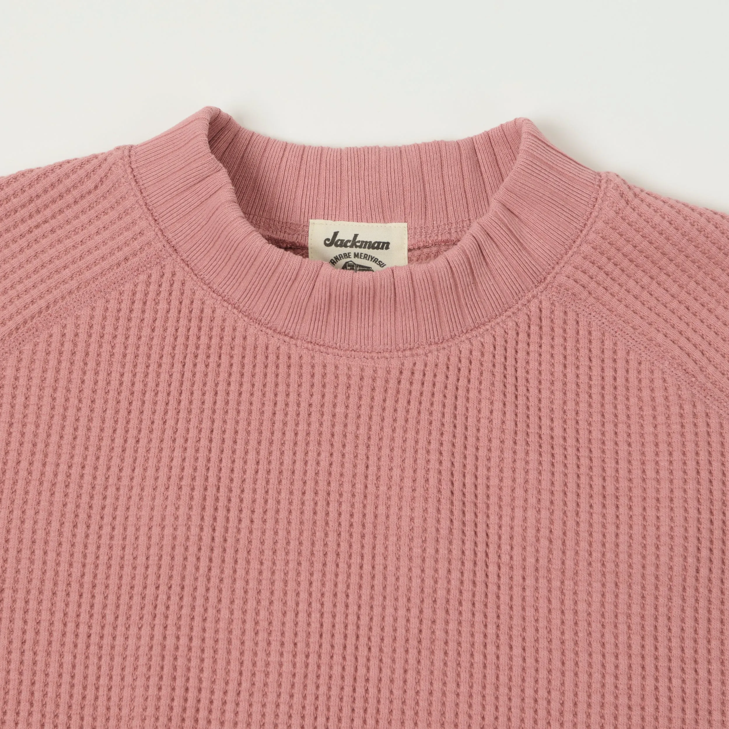 Jackman Midneck Waffle Sweatshirt - Old Raspberry sold by Son of a Stag product image thumbnail 2