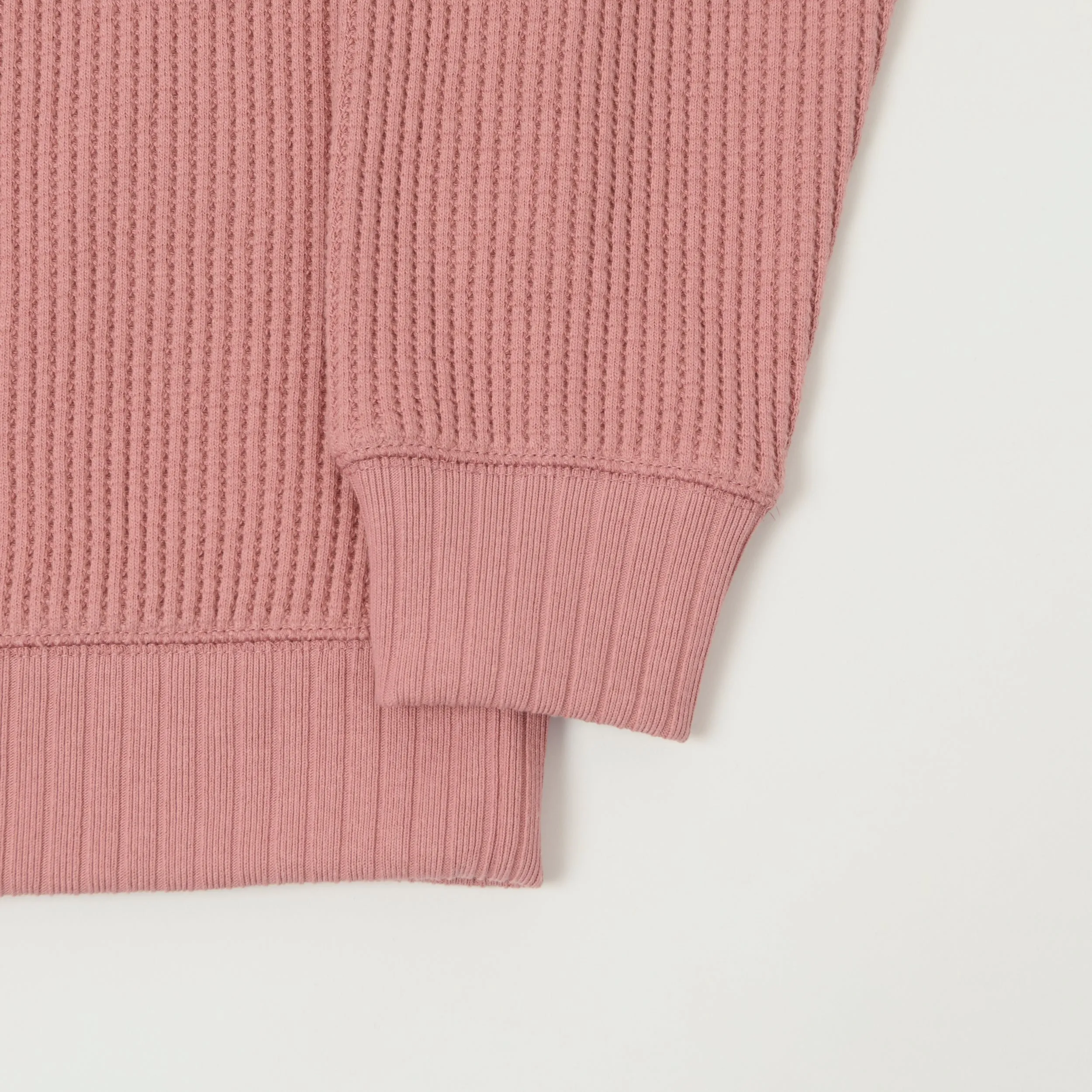 Jackman Midneck Waffle Sweatshirt - Old Raspberry sold by Son of a Stag product image thumbnail 3