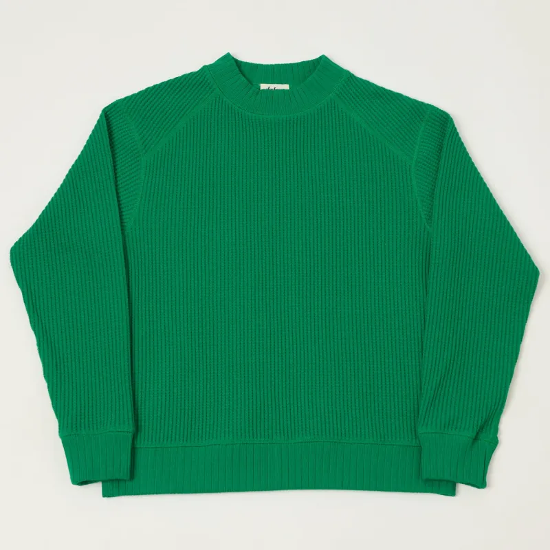 Jackman Midneck Waffle Sweatshirt - True Green made by Jackman