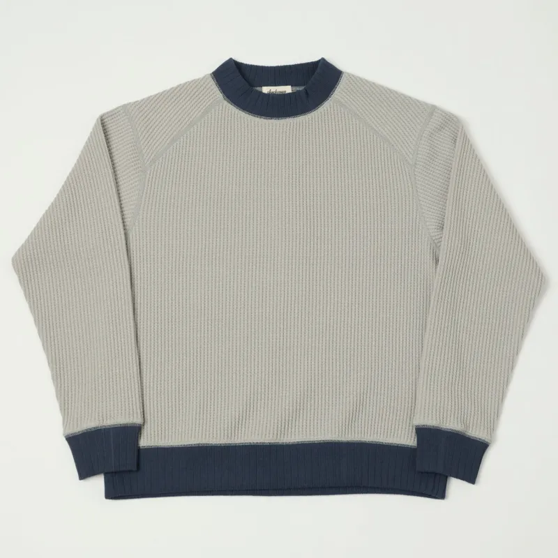 Jackman Midneck Waffle Sweatshirt - Grey/Navy made by Jackman